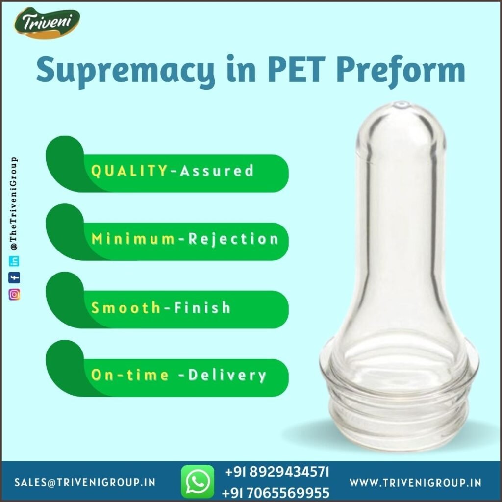  Triveni Group's state-of-the-art manufacturing facility producing high-quality, sustainable PET bottle preforms for diverse industries in India